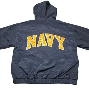 Navy Midshipmen Jacket Medium Blue US NAval Academy Vintage Taiwan 90s USNA NCAA